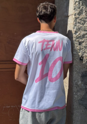 Maillot de sport blanc et rose