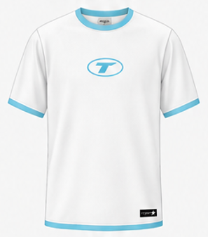 Maillot de sport blanc bleu